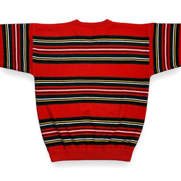 Vintage 90s Gitano Striped Acrylic Crewneck Sweater- Men's Size Large Pullover - Picture 2 of 9